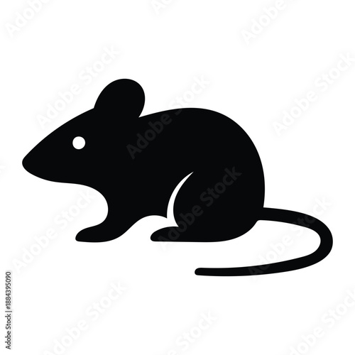 Mouse Silhouette Vector Icon for Small Animal Wildlife and Nature Design