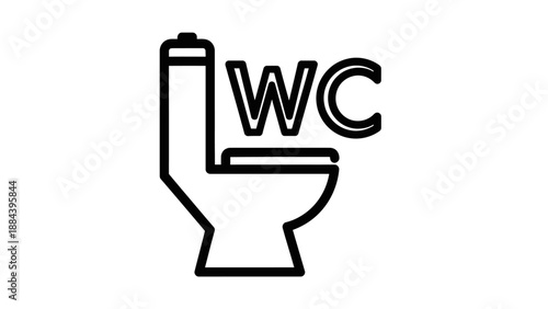 Toilet WC Symbol Bathroom Sign.