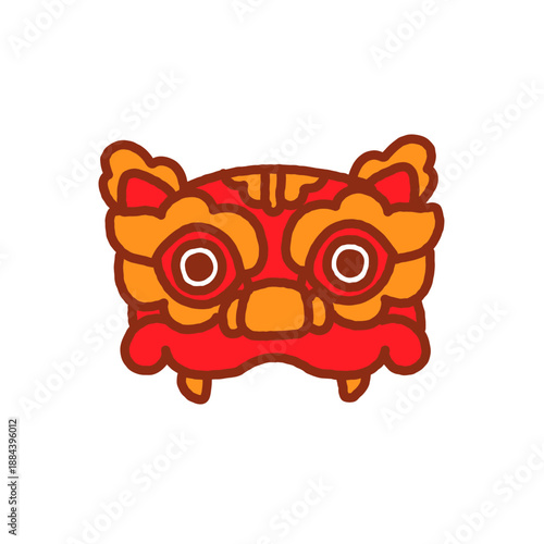 Chinese dragon element in doodle style. A cute character for the Chinese New Year holiday.