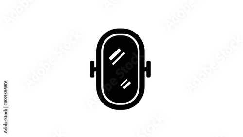 Black and white smartwatch icon design.
