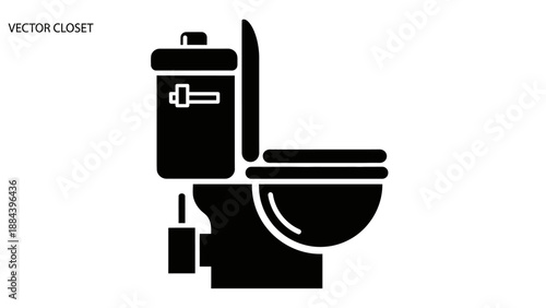 Black toilet vector graphic illustration.