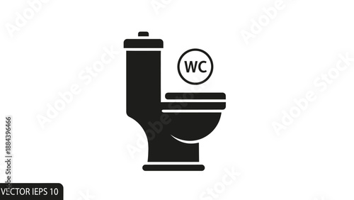 Black toilet with WC sign 1.