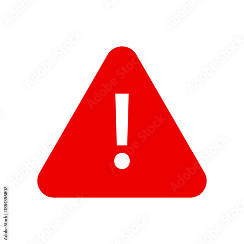 Red triangular warning sign with a white exclamation mark symbolizing danger and alert