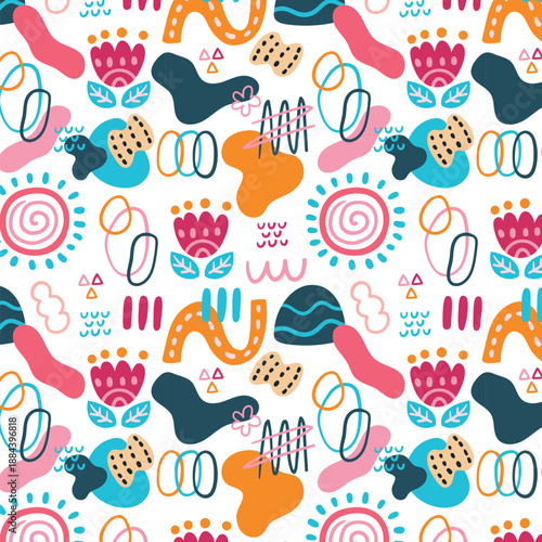 Handcrafted paper cutout style with geometric shapes and textures vector