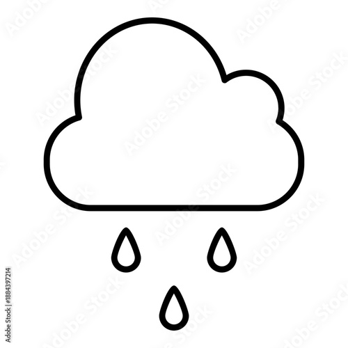 Vector Outline Icon - Rain Cloud