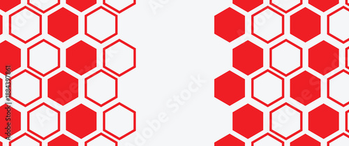 red honeycomb icon, honeycomb outline symbol vector illustration.