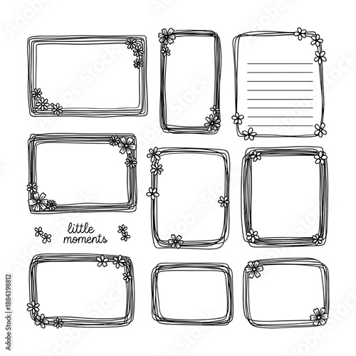 Hand Drawn Floral Frames and Decorative Elements borders flowers