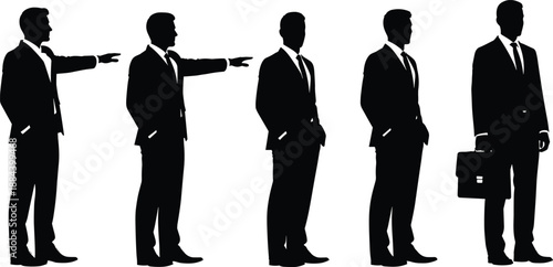 Collection of professional construction worker silhouettes in lime green safety vests and hard hats, industrial building site labor, engineering maintenance development