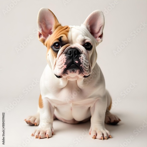 french bulldog wearing a white shirt