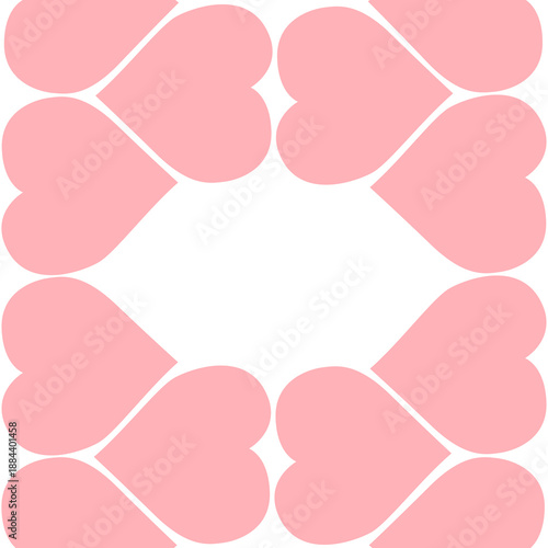 Background vector doodle drawing pink hearts with free space for inscription.