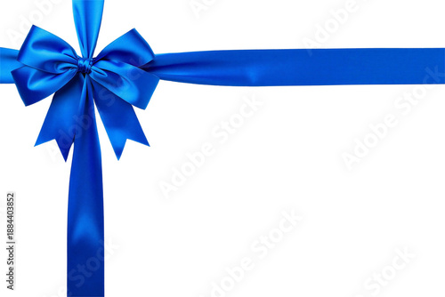Blue Ribbon Bow Decoration Isolated on Background
