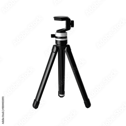 Camera Tripod Stand Isolated on Black Background