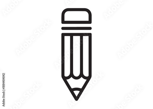 Pencil Line Art Icon, Outline Stock Vector Illustration