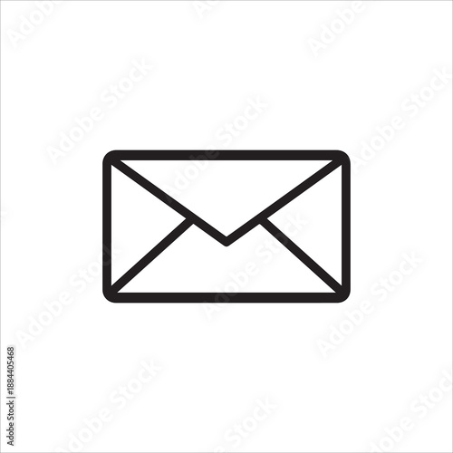 Outline email icons collection isolated on transparent background. Mail icon. Message envelope line art icon for apps and websites.
