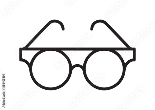 Glasses Line Art Icon, Outline Stock Vector Illustration