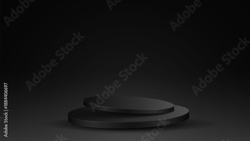 3D disk podium background in soft haze backdrop, Studio light scene. Minimalist 3D mockup pedestal. Clean scene for product presentation mockup template. 