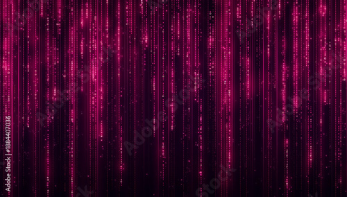 Wallpaper Mural Pink matrix digital rain animation background, seamless falling data pattern in glowing neon cyber style Torontodigital.ca