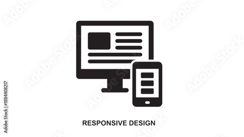 Digital devices with website display responsive design on transparent background silhouette