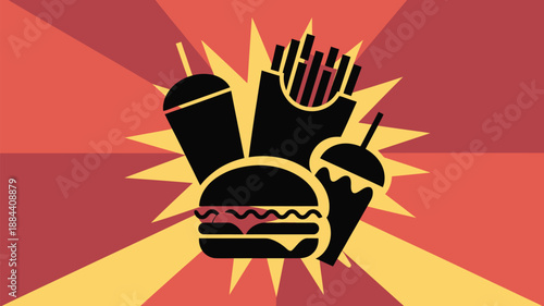 Vibrant fast food feast
