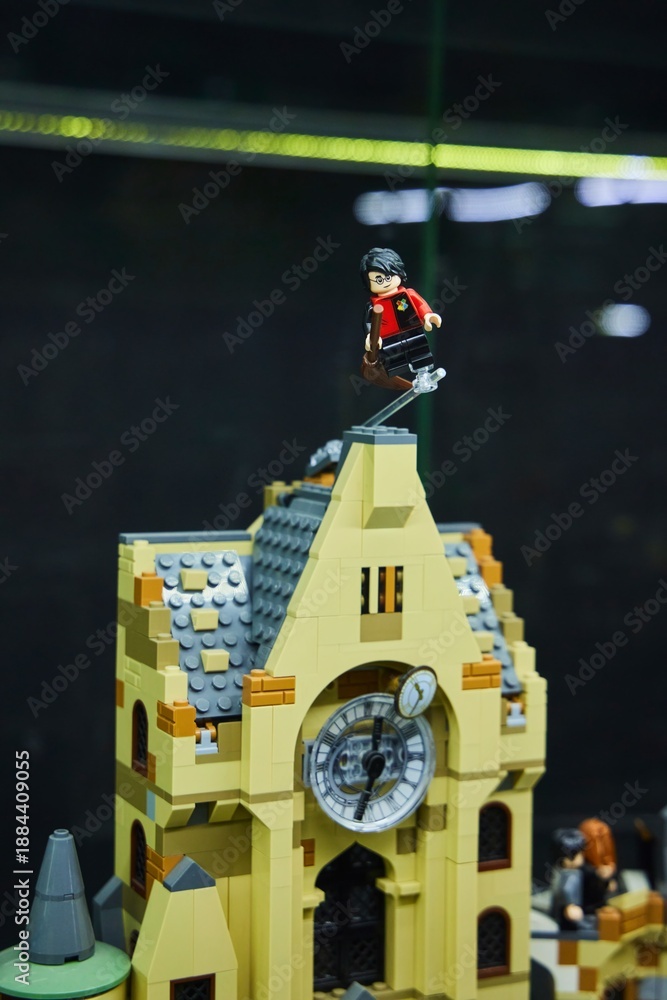Naklejka premium Moscow, Russia. - June 23, 2025: Lego construction kit, old models. Collection of the famous toy series