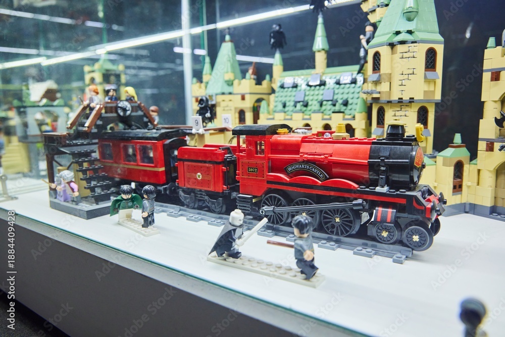 Naklejka premium Moscow, Russia. - June 23, 2025: Lego construction kit, old models. Collection of the famous toy series