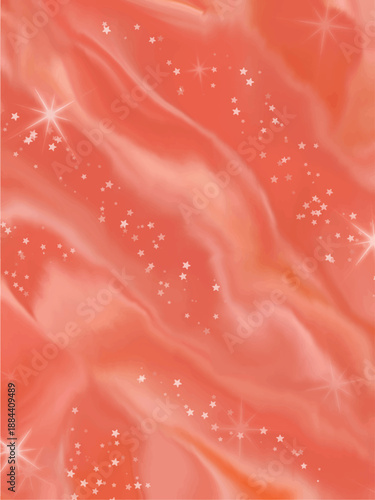 Illustration of a coral galaxy texture with flowing nebula forms and subtle stardust sparkle, suitable for cosmic themes, luxury visuals, and creative backgrounds. Created in a modern abstract style.