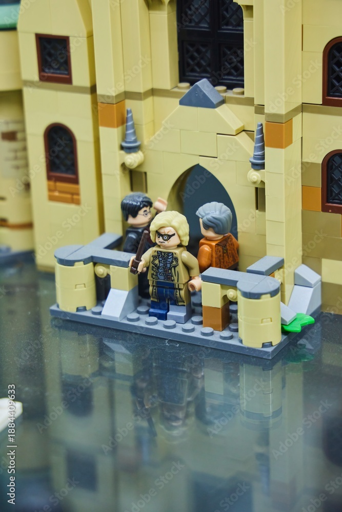 Naklejka premium Moscow, Russia. - June 23, 2025: Lego construction kit, old models. Collection of the famous toy series