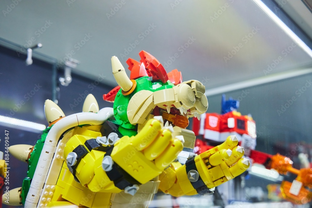Naklejka premium Moscow, Russia. - June 23, 2025: Lego construction kit, old models. Collection of the famous toy series