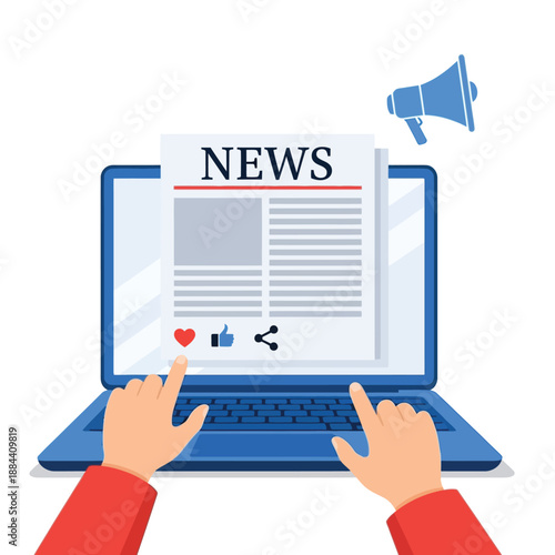 Online News Reading and Digital Media Consumption on Laptop with Megaphone