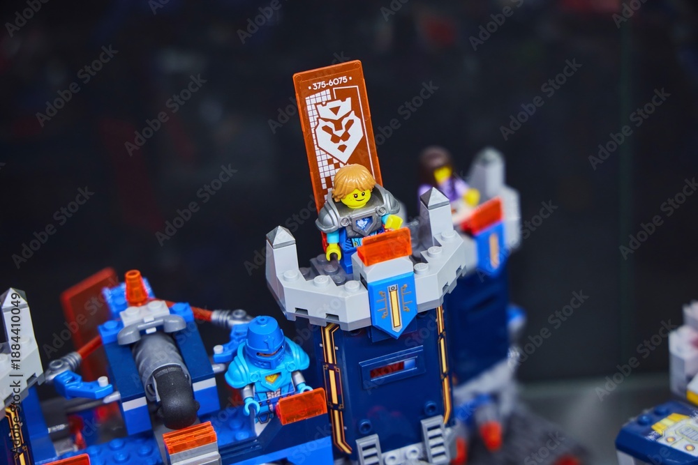 Obraz premium Moscow, Russia. - June 23, 2025: Lego construction kit, old models. Collection of the famous toy series