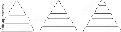 5 level Triangular pyramid colorful icon. Business hierarchy symbols. Success and strategy signs.. educational materials. diagrams with ascending levels

