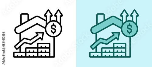 Price Increase whitegreen icon