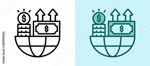 Global Inflation whitegreen icon