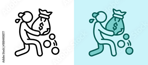 Debt Crisis whitegreen icon