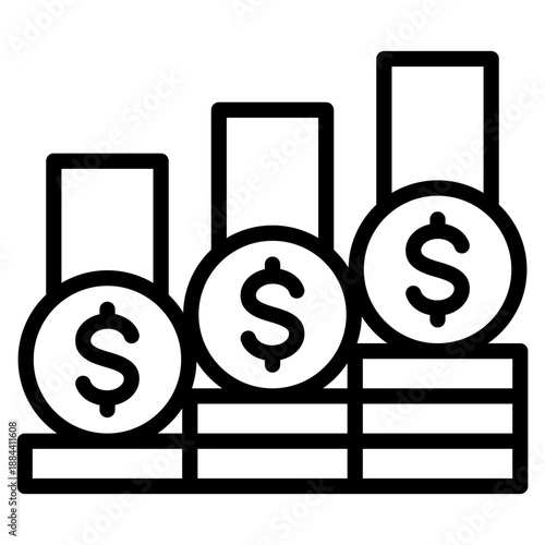 Bar Graph Money Icon