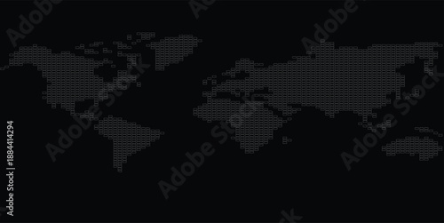 world map on black background