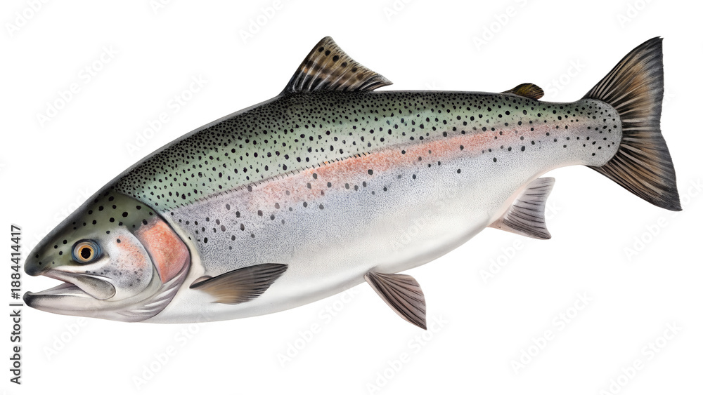 Obraz premium Rainbow trout isolated on transparent background