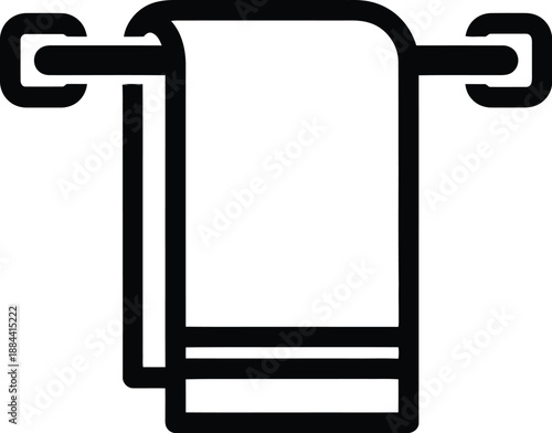 Towel hanging on towel rack