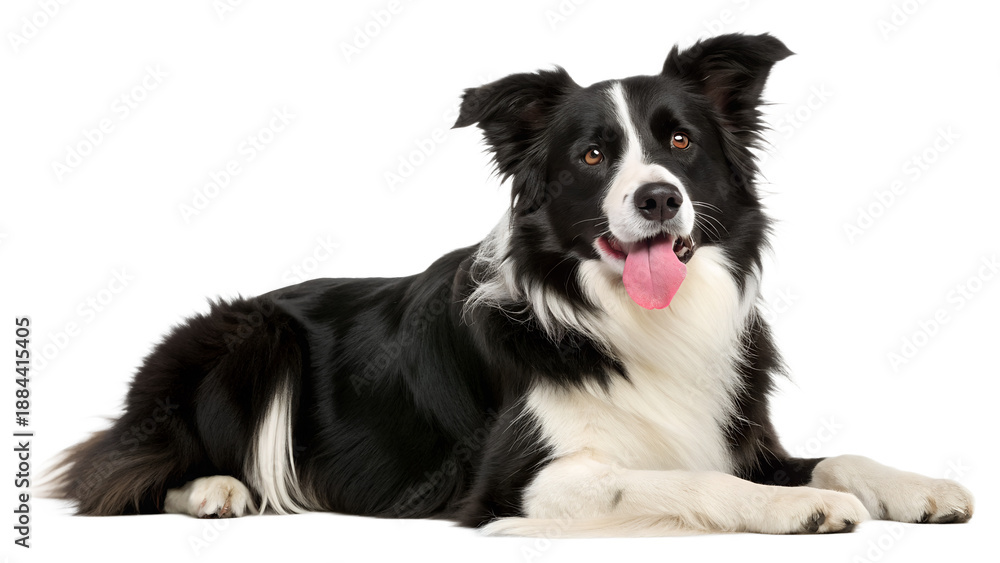 Fototapeta premium Border collie dog isolated on transparent background