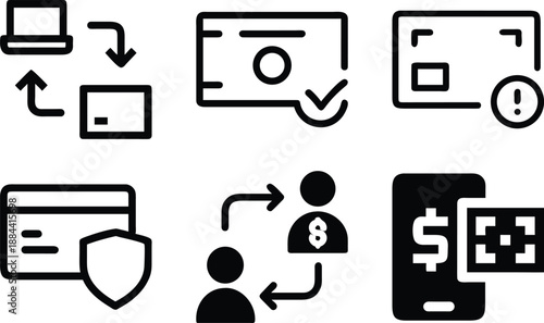 Minimalist online transaction icon with equals sign in flat design vector illustration