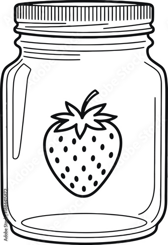 Strawberry in a mason jar