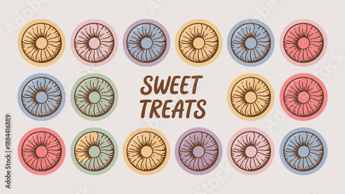 Colorful assortment of donuts