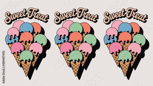 Sweet treat ice cream cones