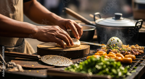 Authentic Local Street Food Preparation