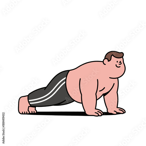 [Vector EPS]A man doing a plank exercise to build core strength