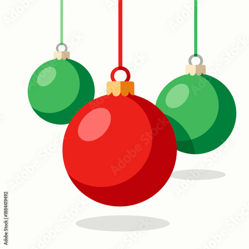 [Vector EPS]Colorful Christmas baubles hanging for festive decoration