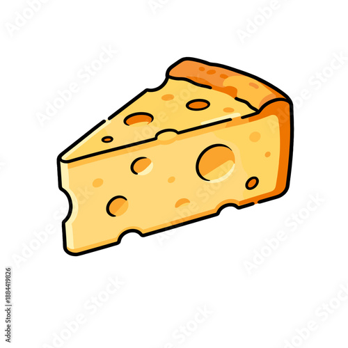 [Vector EPS]A slice of yellow cheese with holes in it