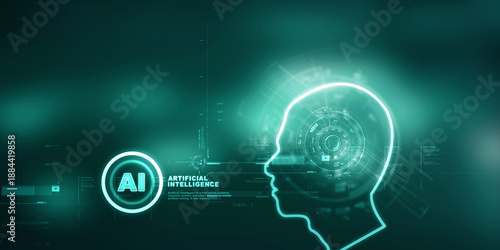 2d illustration Artificial Intelligence (AI) concept
