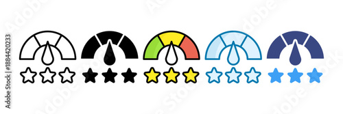 Credit Score Icon Set Multiple Style Collection