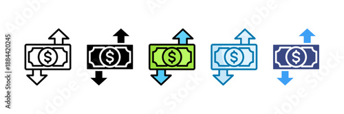 Cash Flow Icon Set Multiple Style Collection